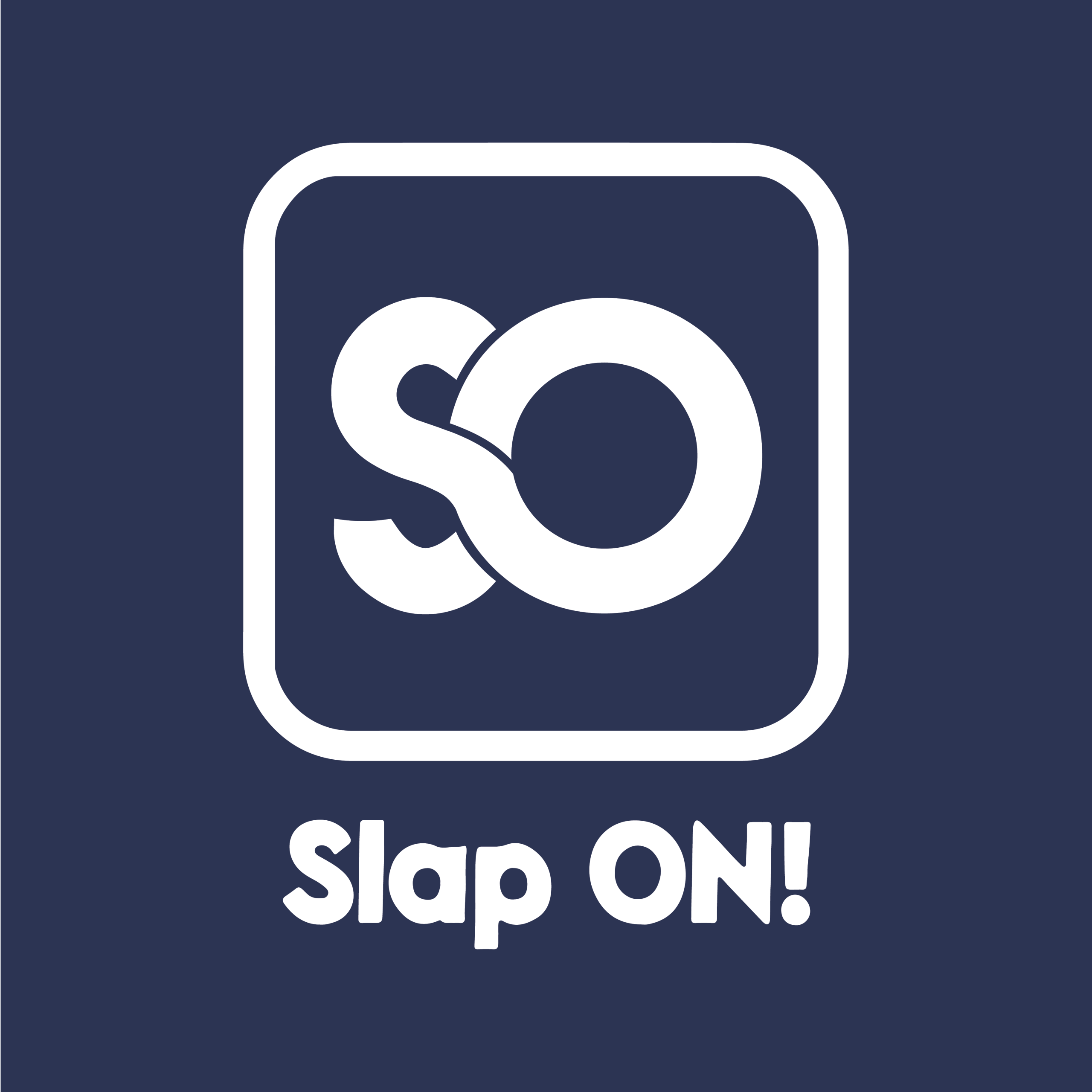 SLAP ON! WHITE ON PURPLE