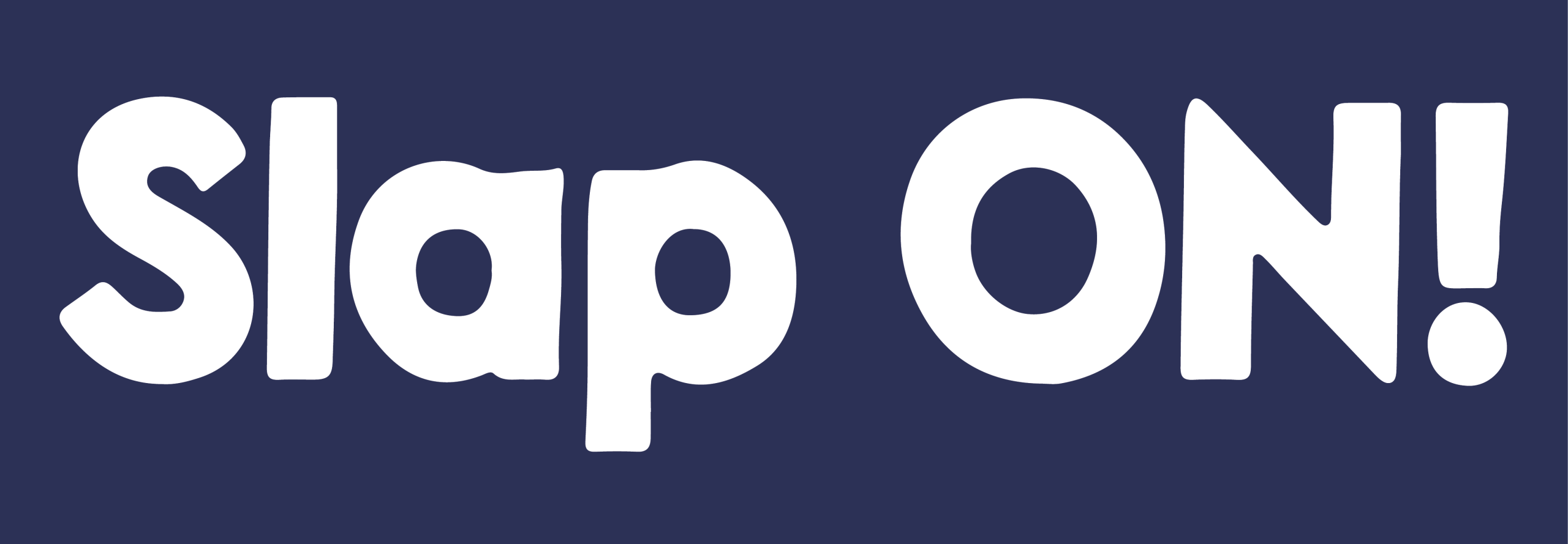 SLAP ON TEXT WHITE & DARK BLUE